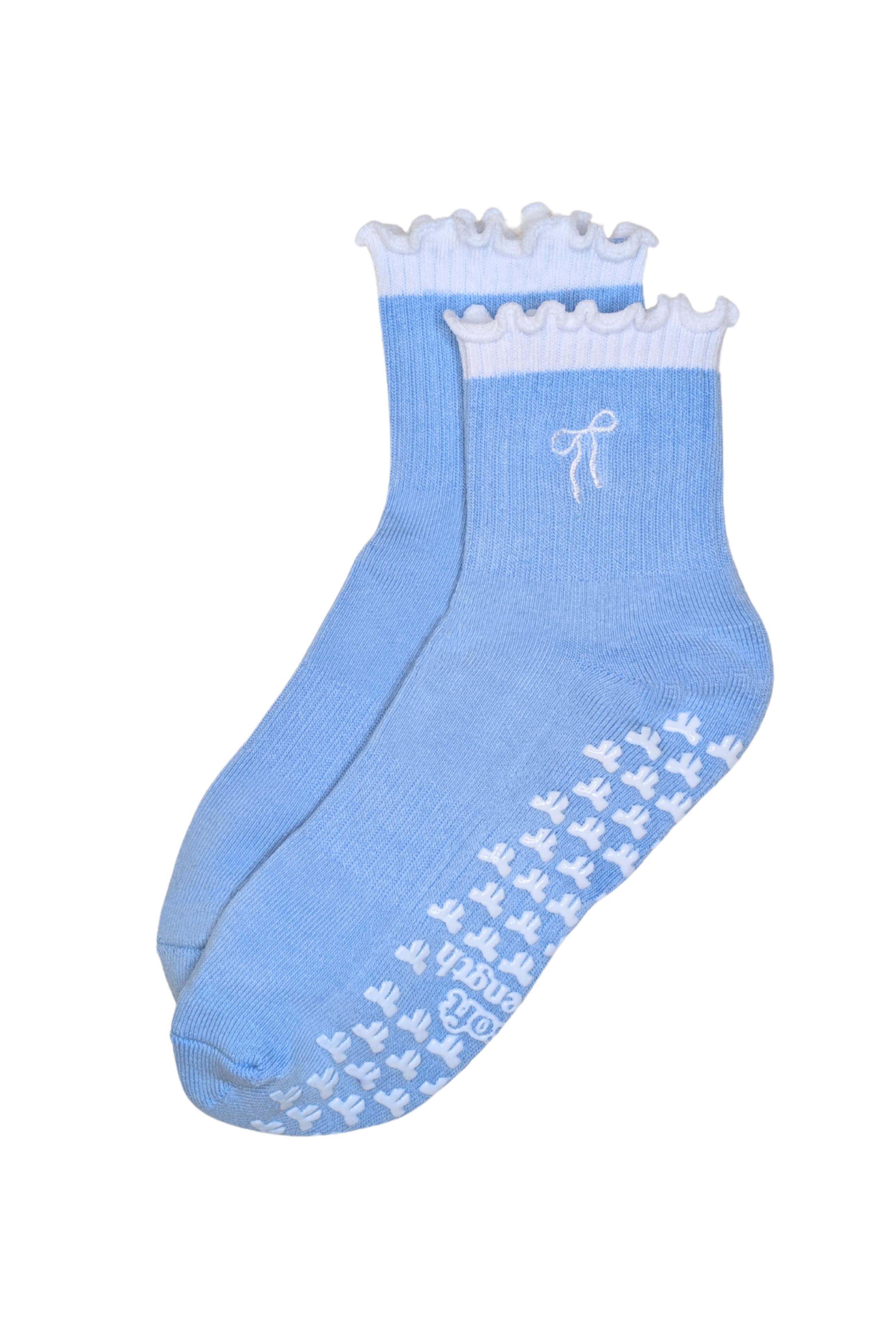 Soft Bow Crew Grip Sock (Frill Top)