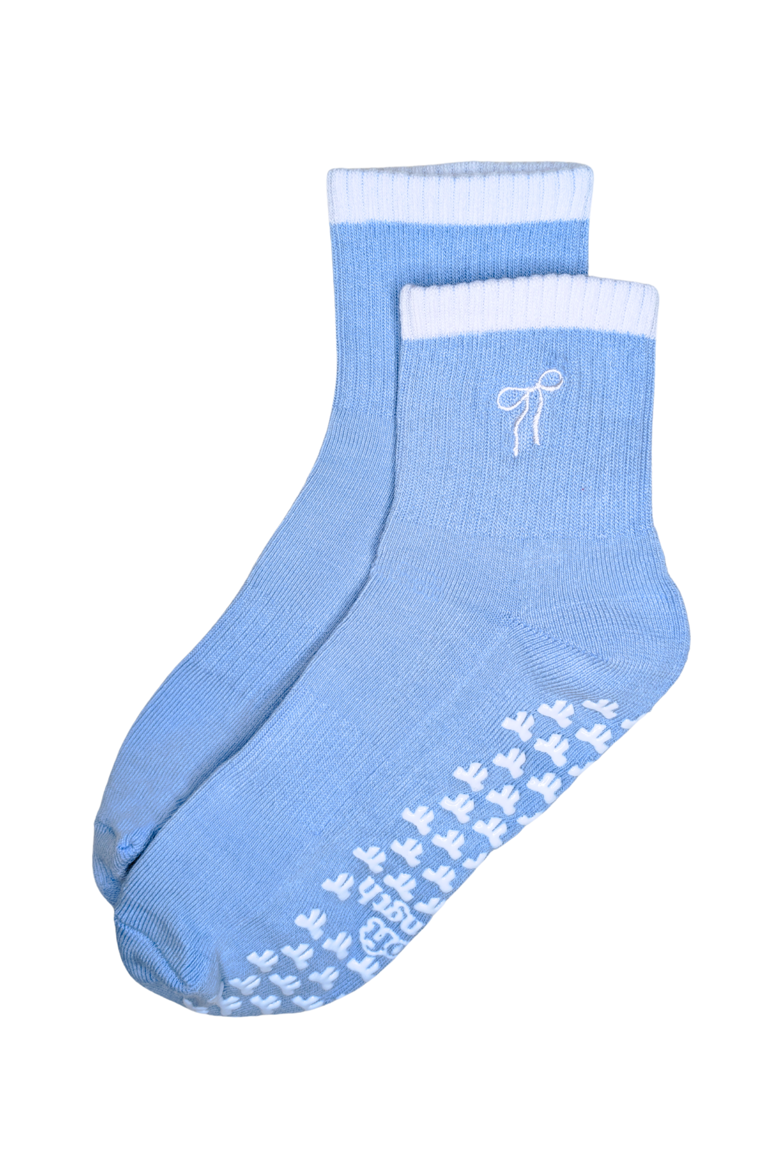 Soft Bow Crew Grip Sock  (Straight Top)