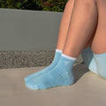 Soft Bow Crew Grip Sock  (Straight Top)