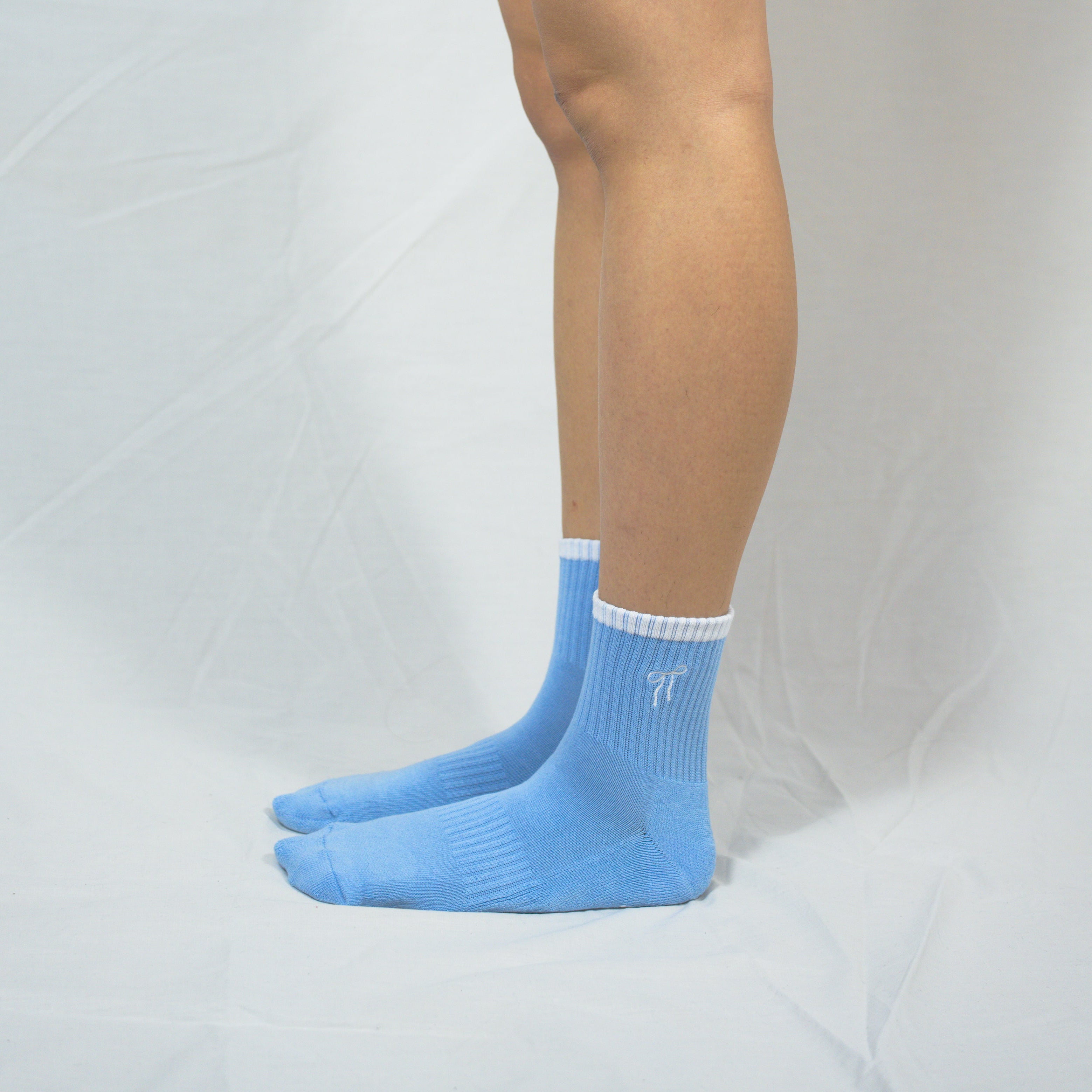 Soft Bow Crew Grip Sock  (Straight Top)